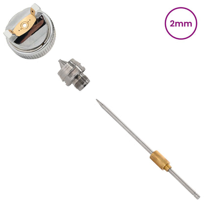 HVLP Spray Gun Nozzle 2 mm Nozzle Silver Stainless Steel