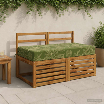 Seat Cushion SOEST 100% Polyester Leaf design 120 x 60 x 15 cm