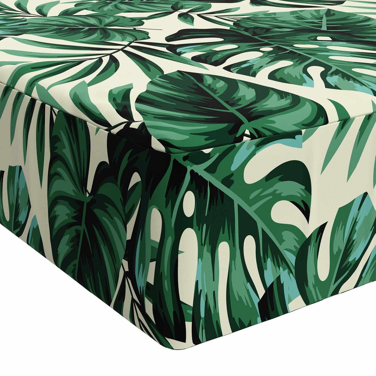 Seat Cushion SOEST 100% Polyester Leaf pattern 120 x 80 x 15 cm