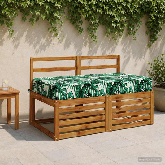 Seat Cushion SOEST 100% Polyester Leaf pattern 120 x 80 x 15 cm