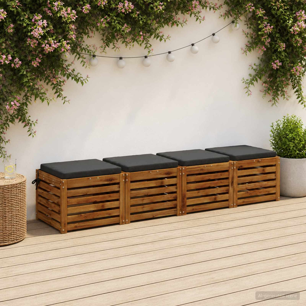 4-Piece Seat Cushions SOEST 4 pcs 100% Polyester Anthracite