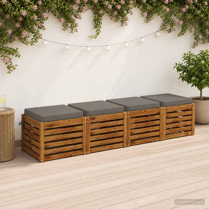 4-Piece Seat Cushions SOEST 4 pcs 100% Polyester Grey