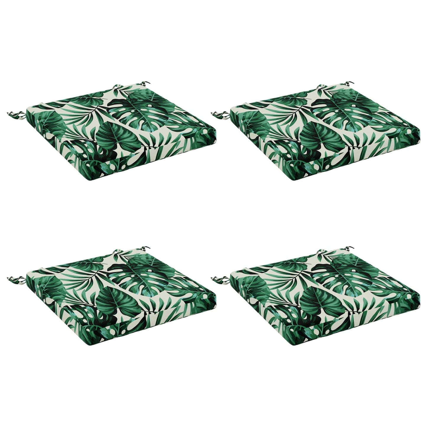 4-Piece Seat Cushions SOEST 4 pcs 100% Polyester Leaf Pattern