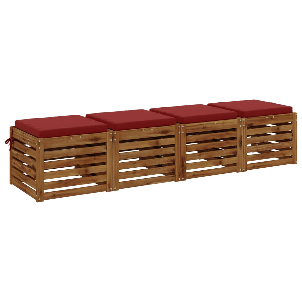 4-Piece Seat Cushions SOEST 4 pcs 100% Polyester Wine Red