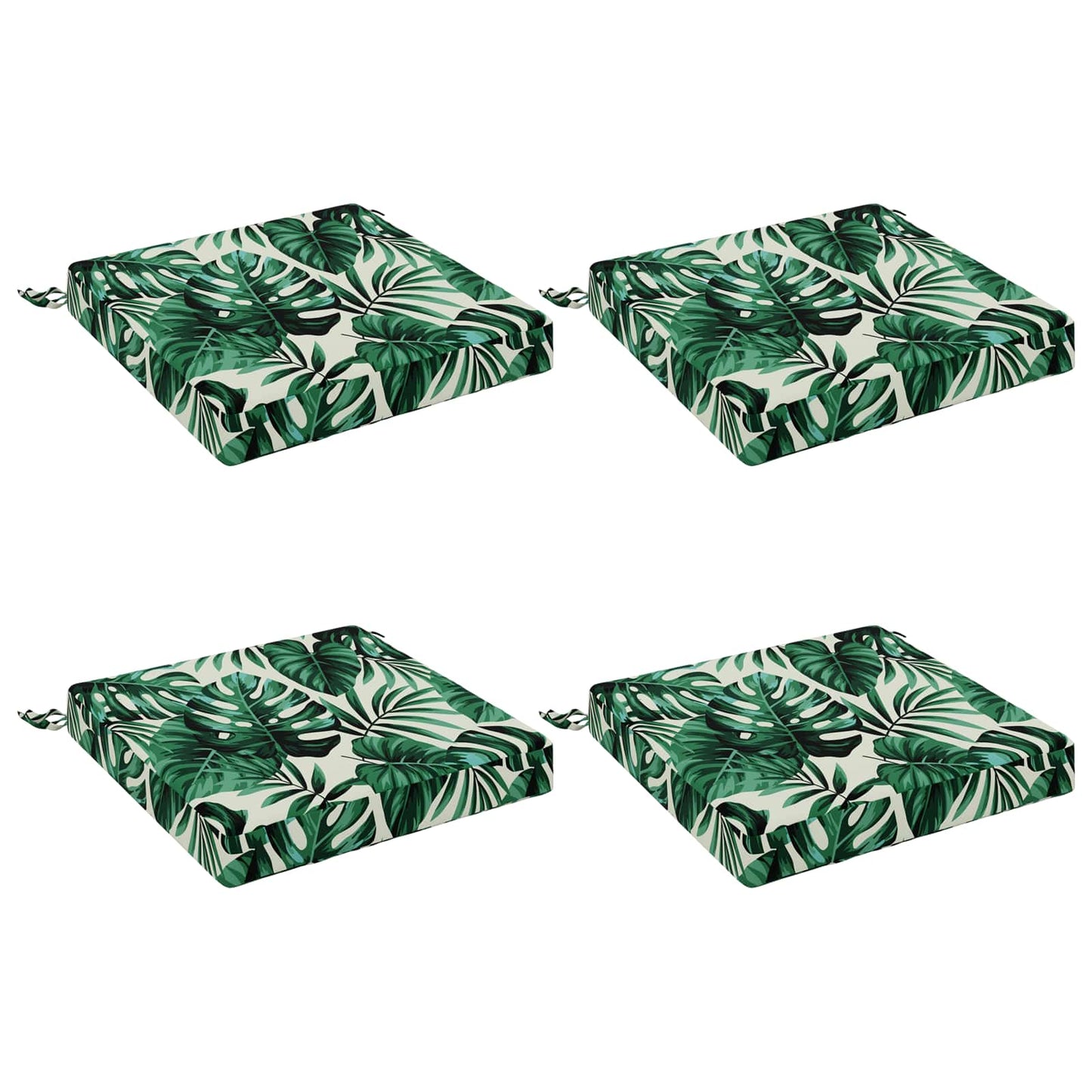 4-Piece Seat Cushions SOEST 4 pcs 100% Polyester Leaf Pattern