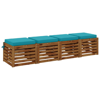 4-Piece Seat Cushions SOEST 4 pcs 100% Polyester Turquoise