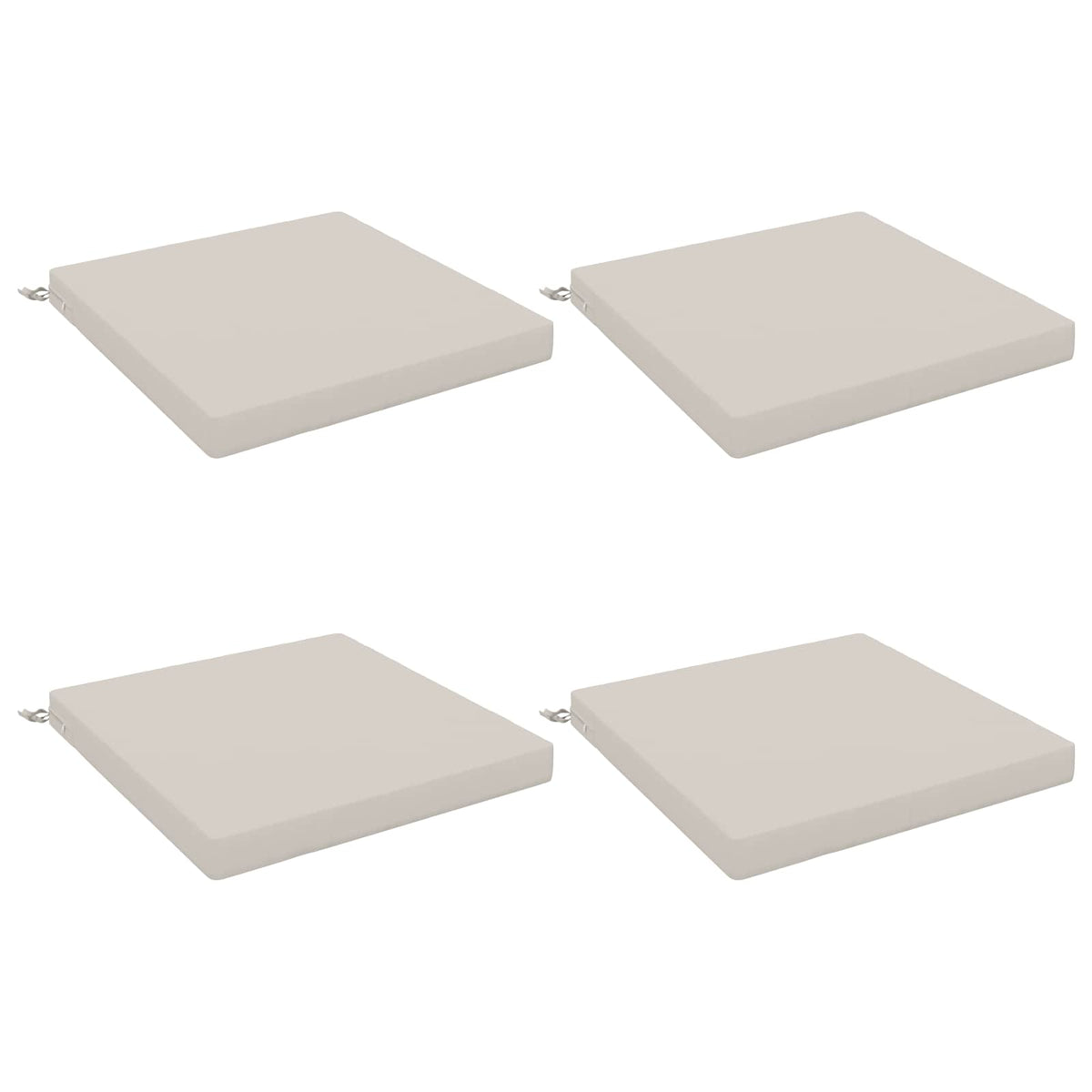Seat Cushions SOEST 4 pcs 100% Polyester White 60 x 60 x 7 cm