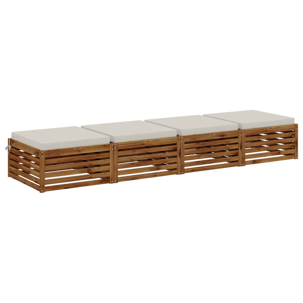 Seat Cushions SOEST 4 pcs 100% Polyester White 60 x 60 x 7 cm