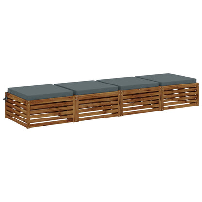 Seat Cushions SOEST 4 pcs 100% Polyester Blue 60 x 60 x 7 cm
