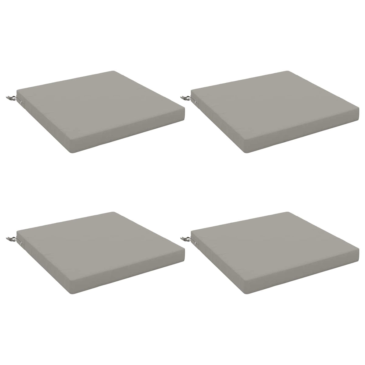 4-Piece Seat Cushions SOEST 4 pcs 100% Polyester Grey