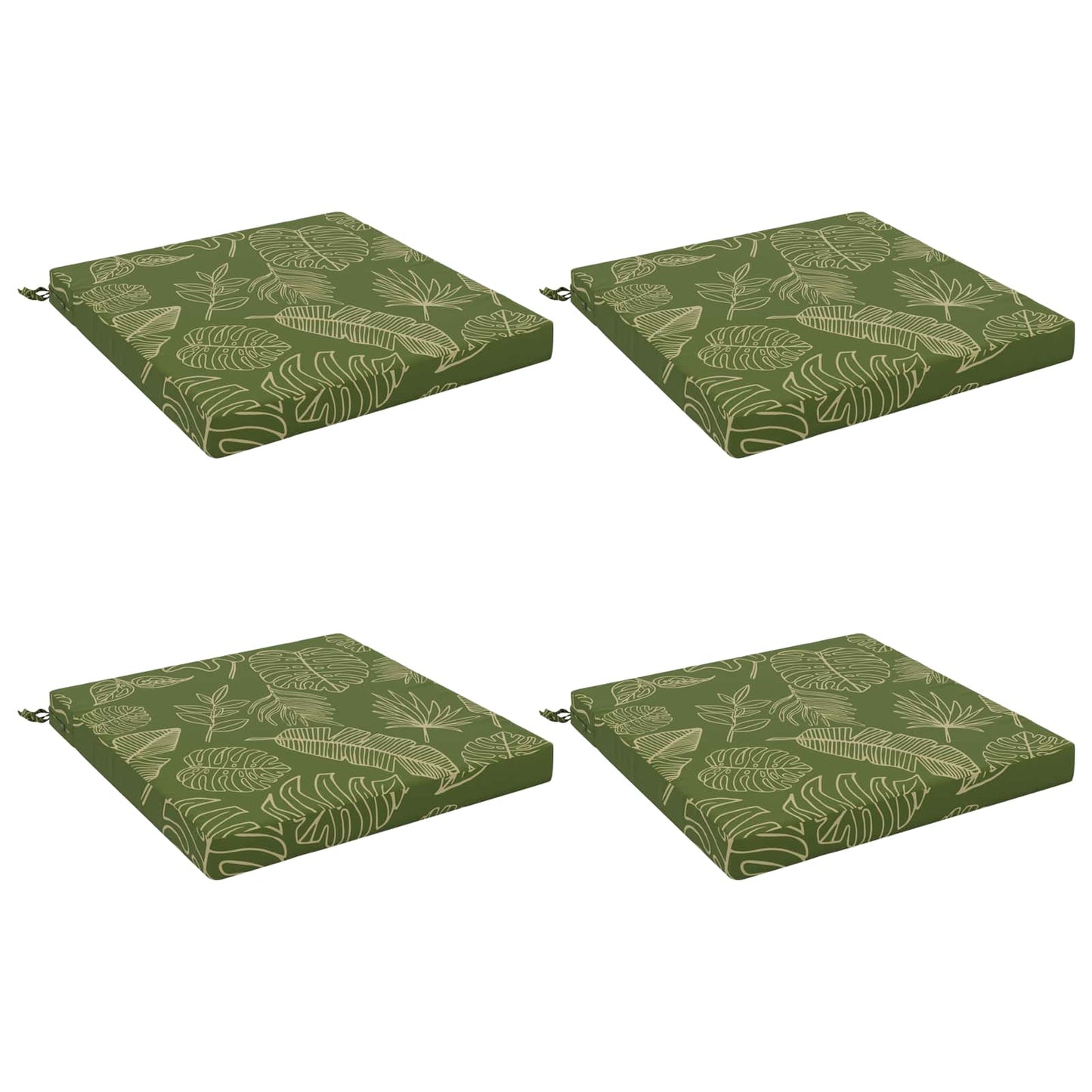 4-Piece Seat Cushions SOEST 4 pcs 100% Polyester Leaf Design