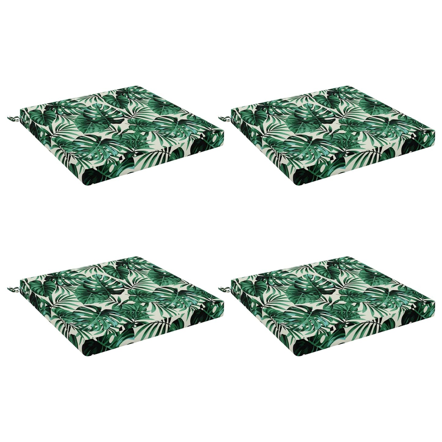 4-Piece Seat Cushions SOEST 4 pcs 100% Polyester Leaf Pattern