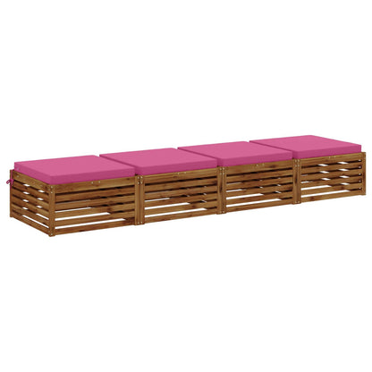 Seat Cushions SOEST 4 pcs 100% Polyester Pink 60 x 60 x 7 cm