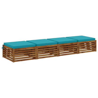 Seat Cushions SOEST 4 pcs 100% Polyester Turquoise