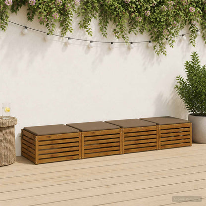 Seat Cushions SOEST 4 pcs 100% Polyester Taupe 70 x 70 x 3 cm