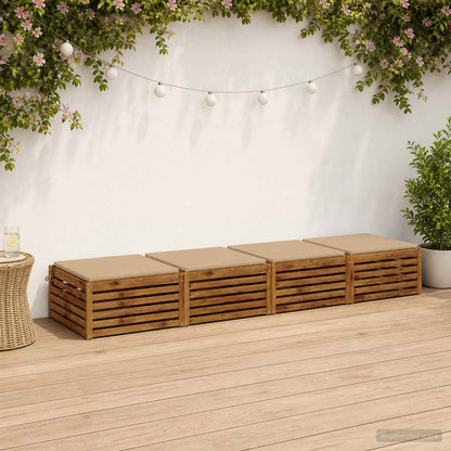 Seat Cushions SOEST 4 pcs 100% Polyester Sand 70 x 70 x 3 cm
