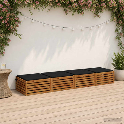 Seat Cushions SOEST 4 pcs 100% Polyester Black 70 x 70 x 3 cm