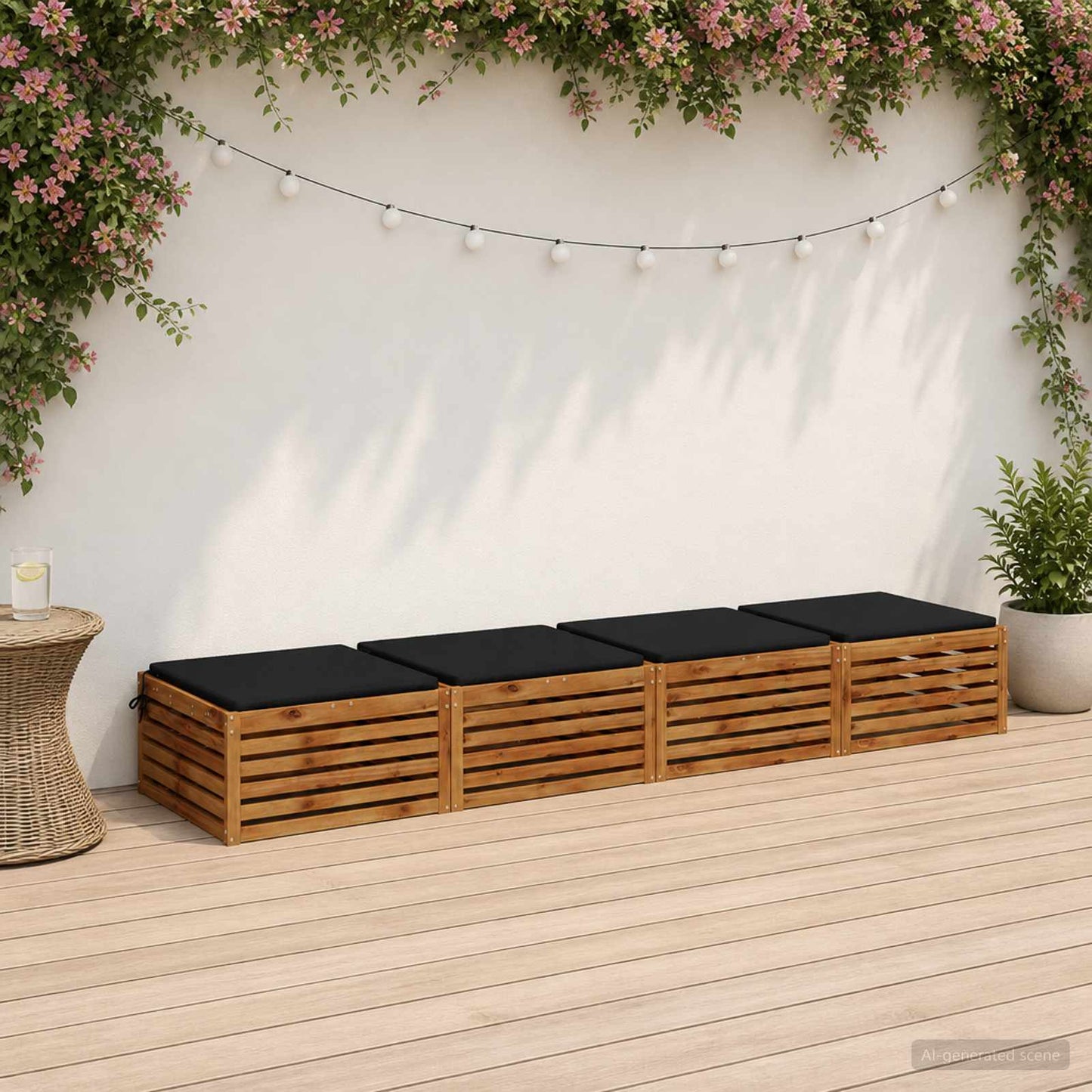 4-Piece Seat Cushions SOEST 4 pcs 100% Polyester Black