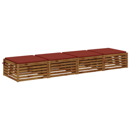 4-Piece Seat Cushions SOEST 4 pcs 100% Polyester Red