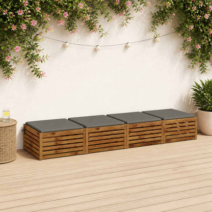 Seat Cushions SOEST 4 pcs 100% Polyester Grey 70 x 70 x 3 cm