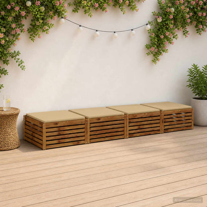 Seat Cushions SOEST 4 pcs 100% Polyester Beige 70 x 70 x 3 cm