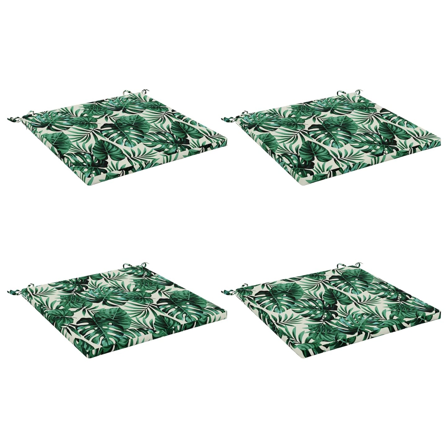 4-Piece Seat Cushions SOEST 4 pcs 100% Polyester Leaf Pattern