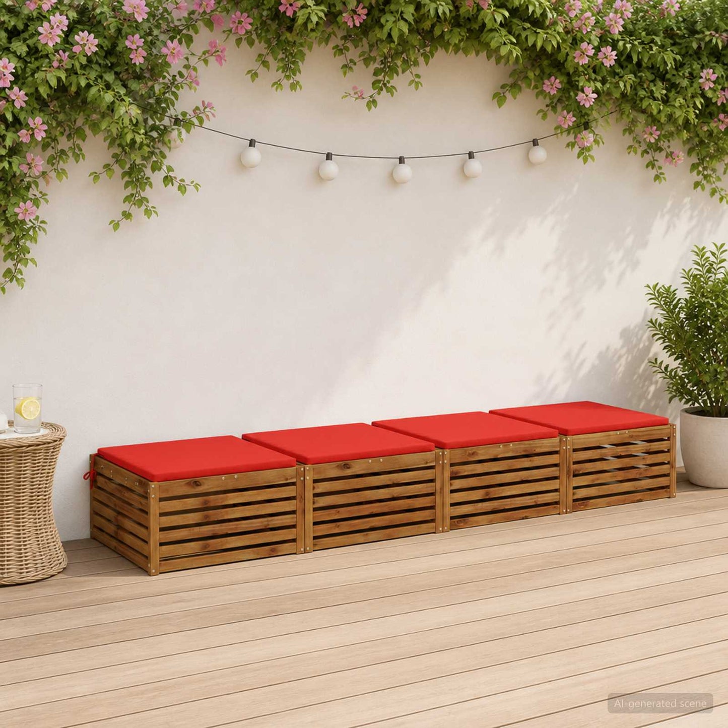 4-Piece Seat Cushions SOEST 4 pcs 100% Polyester Red