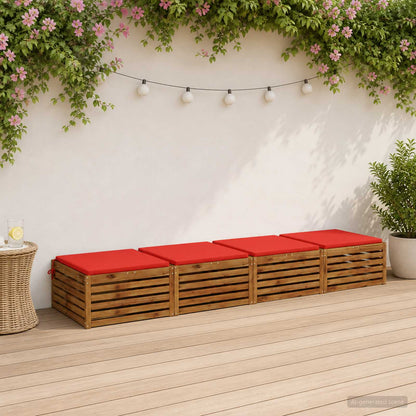 Seat Cushions SOEST 4 pcs 100% Polyester Red 70 x 70 x 3 cm