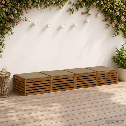 Seat Cushions SOEST 4 pcs 100% Polyester Taupe 70 x 70 x 3 cm
