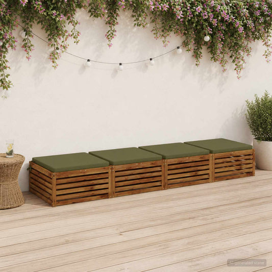 4-Piece Seat Cushions SOEST 4 pcs 100% Polyester Olive Green