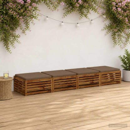 Seat Cushions SOEST 4 pcs 100% Polyester Taupe 80 x 80 x 5 cm
