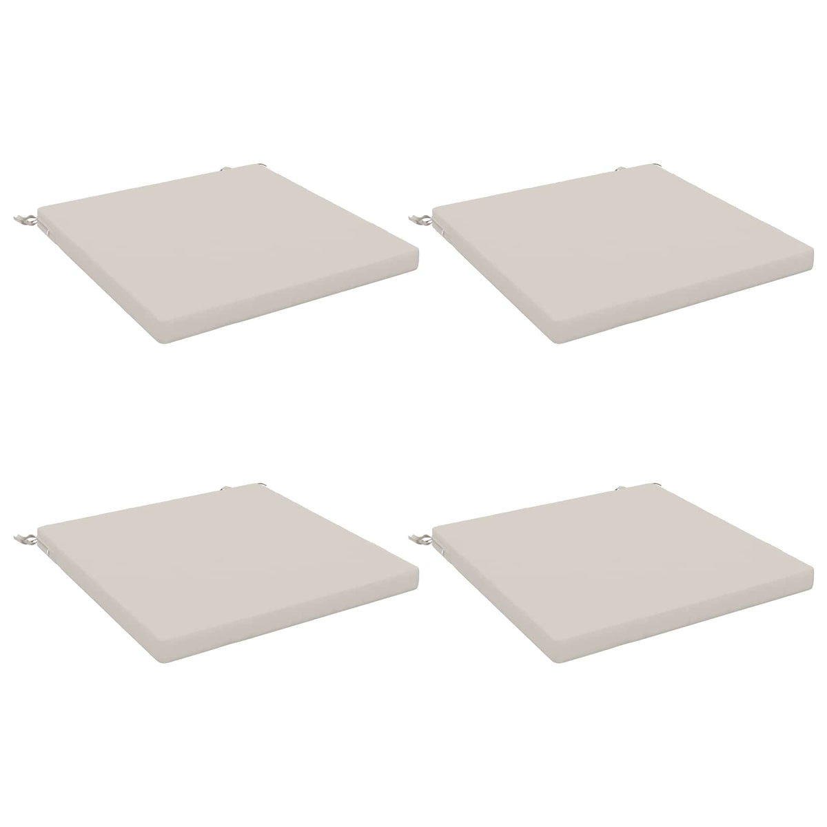 Seat Cushions SOEST 4 pcs 100% Polyester White 70 x 70 x 5 cm