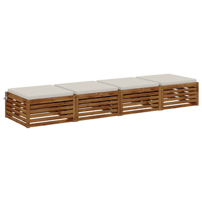 Seat Cushions SOEST 4 pcs 100% Polyester White 70 x 70 x 5 cm