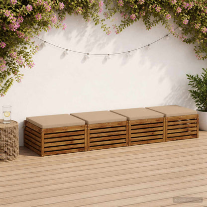 4-Piece Seat Cushions SOEST 4 pcs 100% Polyester Sand