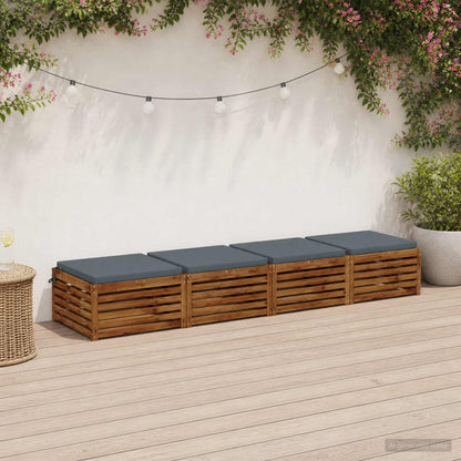 Seat Cushions SOEST 4 pcs 100% Polyester Blue 70 x 70 x 5 cm