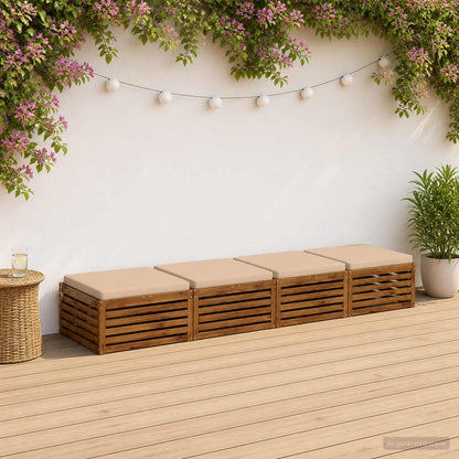 Seat Cushions SOEST 4 pcs 100% Polyester Cream 80 x 80 x 5 cm