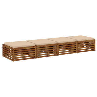 Seat Cushions SOEST 4 pcs 100% Polyester Cream 70 x 70 x 5 cm