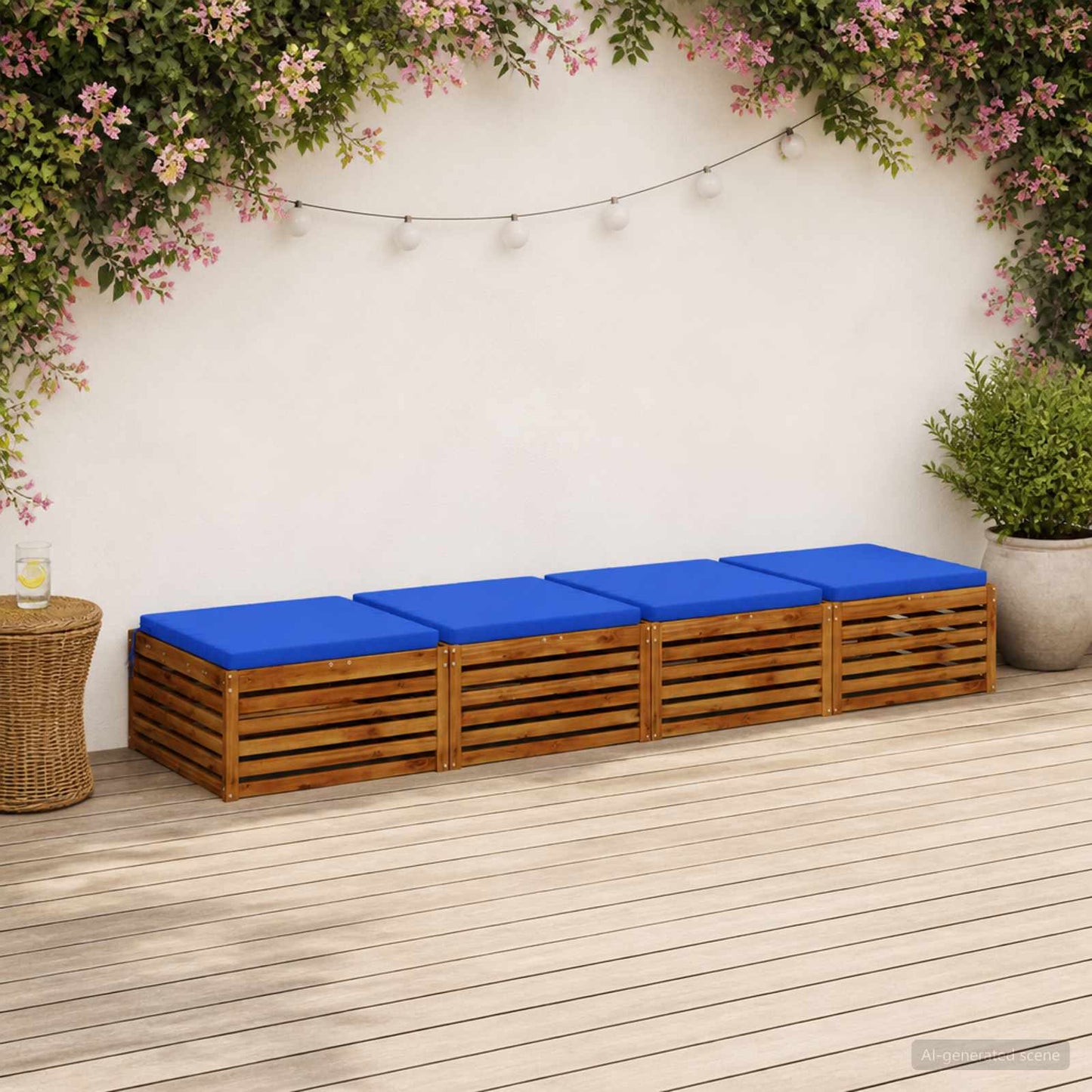 4-Piece Seat Cushions SOEST 4 pcs 100% Polyester Royal Blue