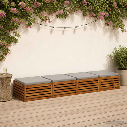 Seat Cushions SOEST 4 pcs 100% Polyester Grey 80 x 80 x 5 cm