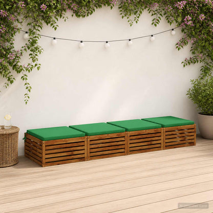 Seat Cushions SOEST 4 pcs 100% Polyester Green 80 x 80 x 5 cm