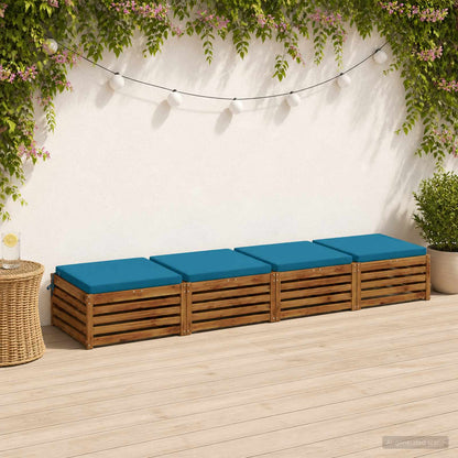 Seat Cushions SOEST 4 pcs 100% Polyester Light Blue