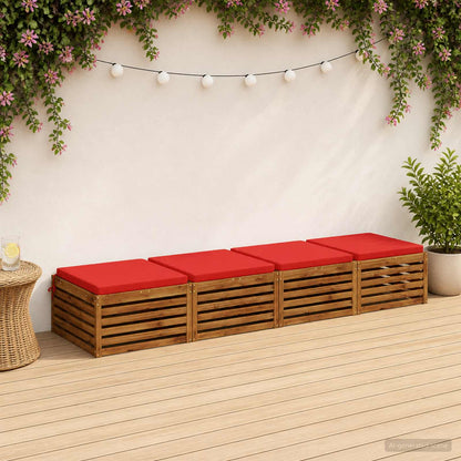 Seat Cushions SOEST 4 pcs 100% Polyester Red 80 x 80 x 5 cm