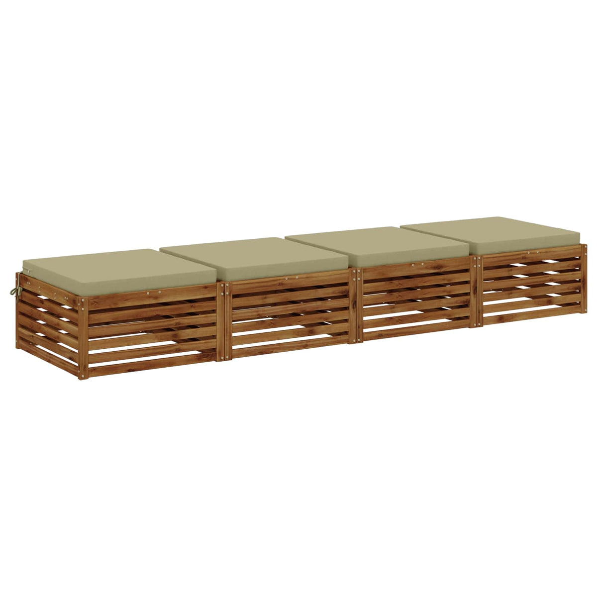 Seat Cushions SOEST 4 pcs 100% Polyester Light Green