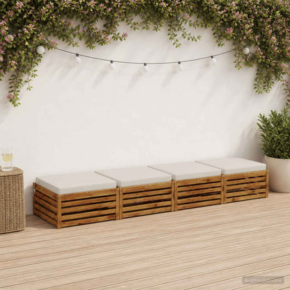 Seat Cushions SOEST 4 pcs 100% Polyester White 80 x 80 x 7 cm