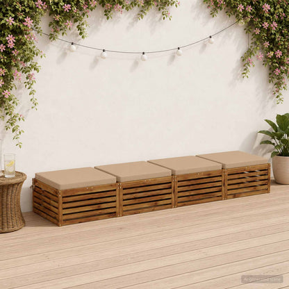 4-Piece Seat Cushions SOEST 4 pcs 100% Polyester Sand