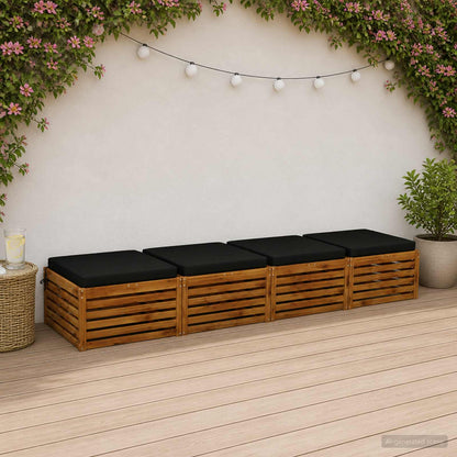4-Piece Seat Cushions SOEST 4 pcs 100% Polyester Black