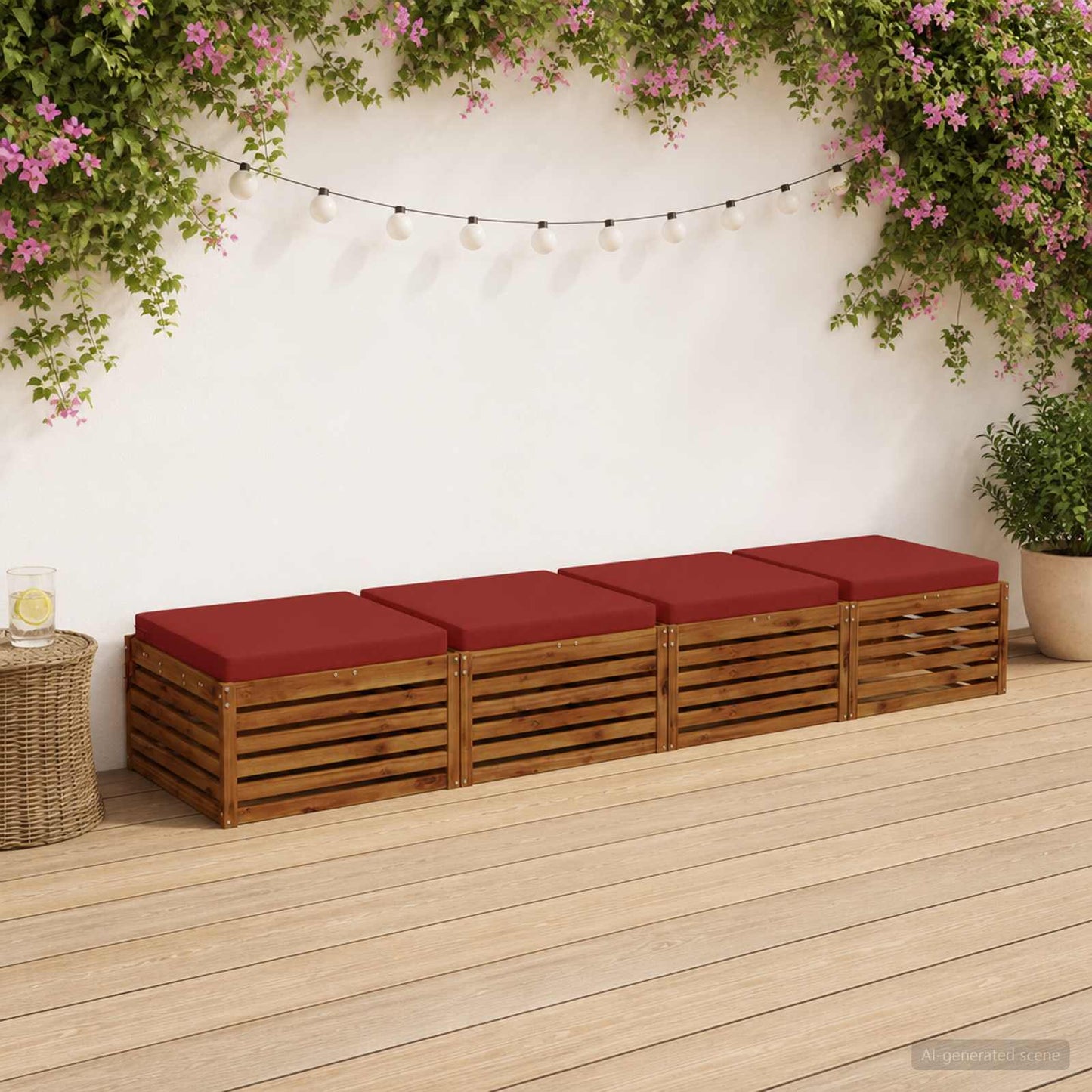 4-Piece Seat Cushions SOEST 4 pcs 100% Polyester Red