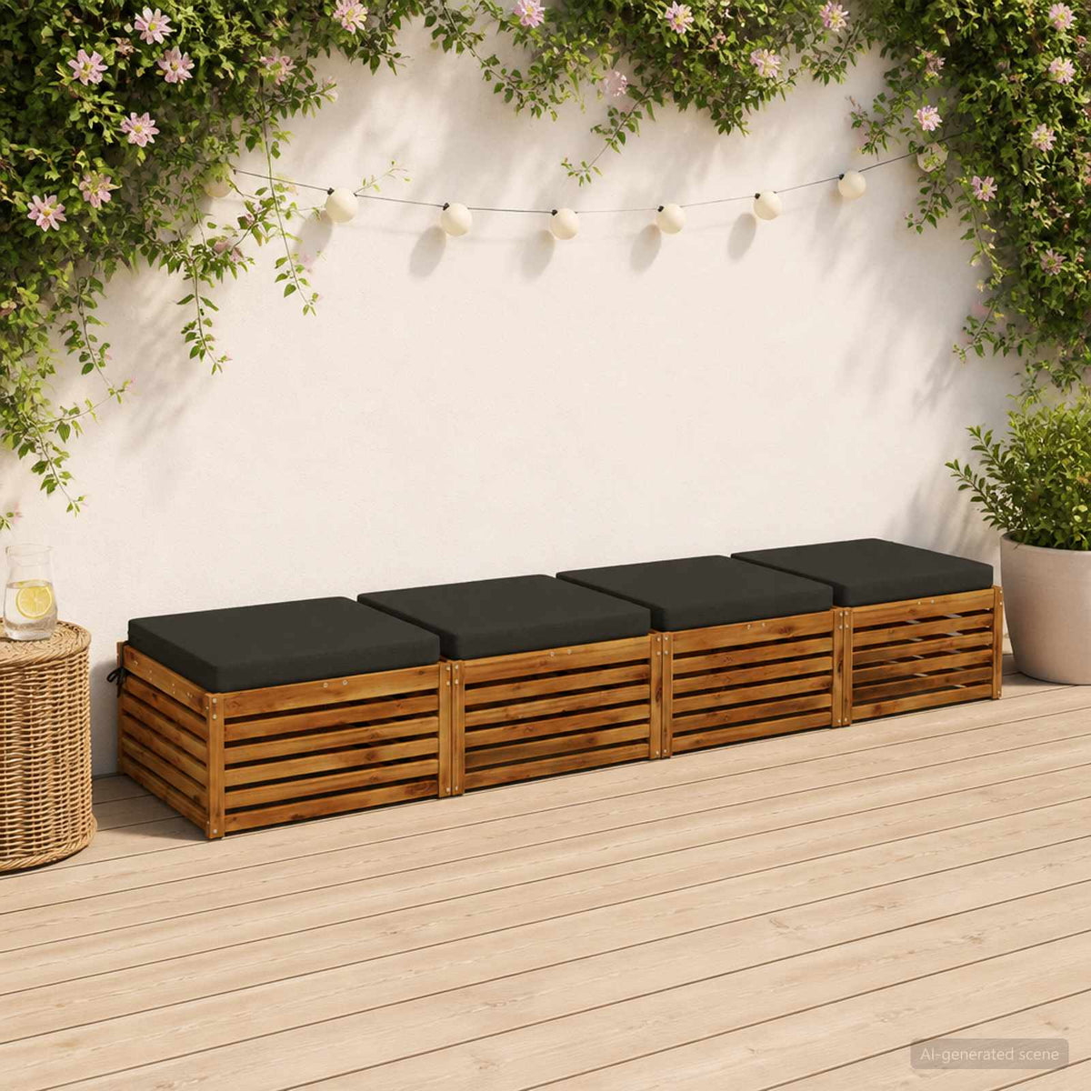 Seat Cushions SOEST 4 pcs 100% Polyester Anthracite