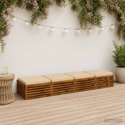 Seat Cushions SOEST 4 pcs 100% Polyester Cream 80 x 80 x 7 cm