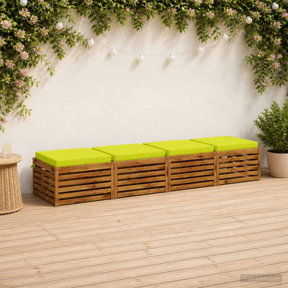 Seat Cushions SOEST 4 pcs 100% Polyester Bright Green